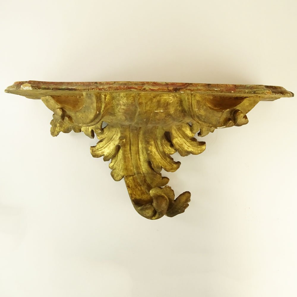 Early 19th Century Carved Parcel Gilt Wood Hand painted (1 of 3)