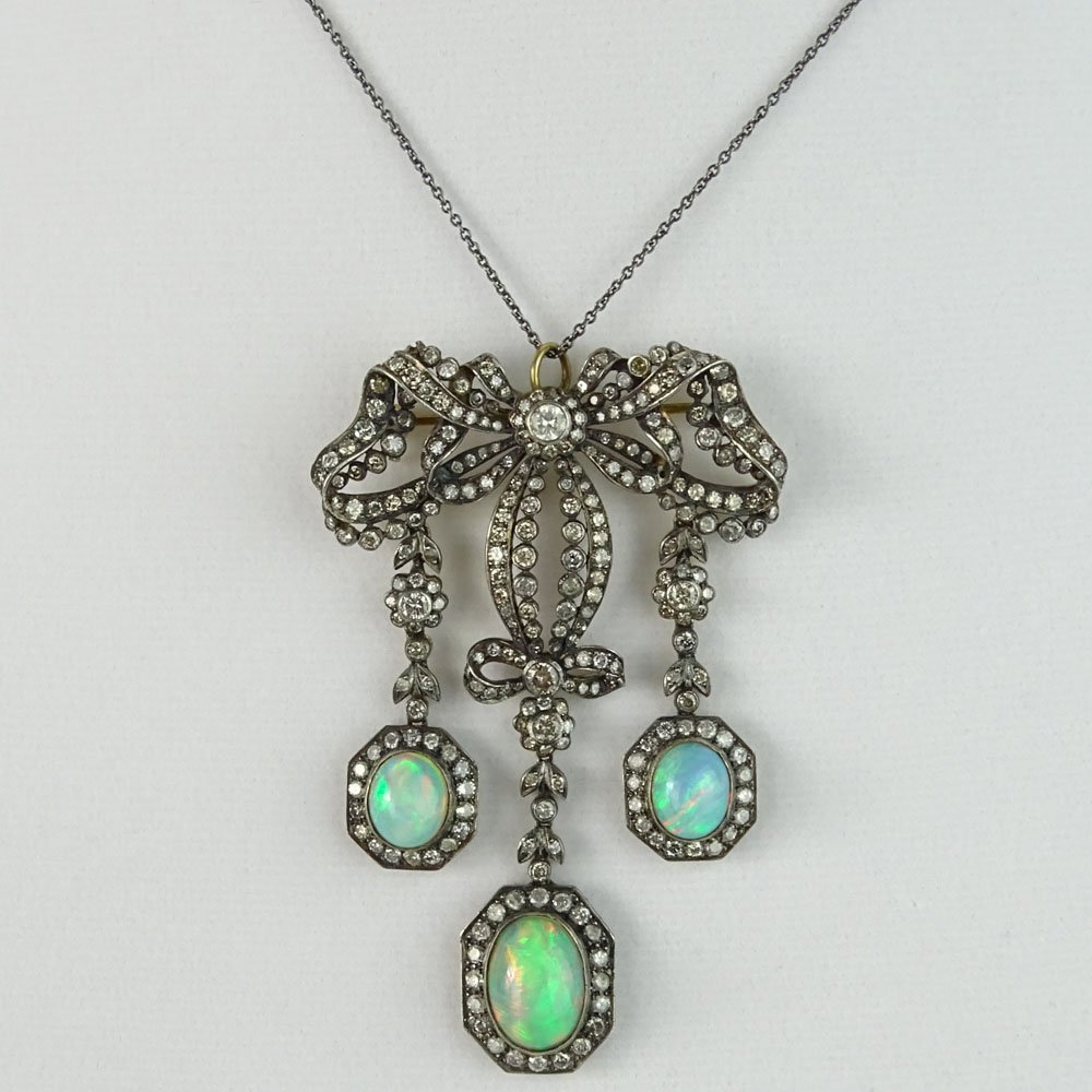 Vintage Victorian Design Opal, European Cut Diamond and (1 of 3)