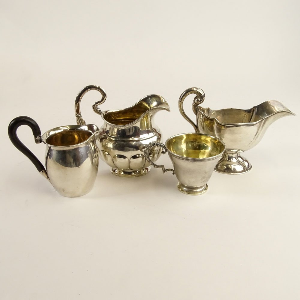 Lot of Four German 800, 835 Silver Tabletop Items. (1 of 5)