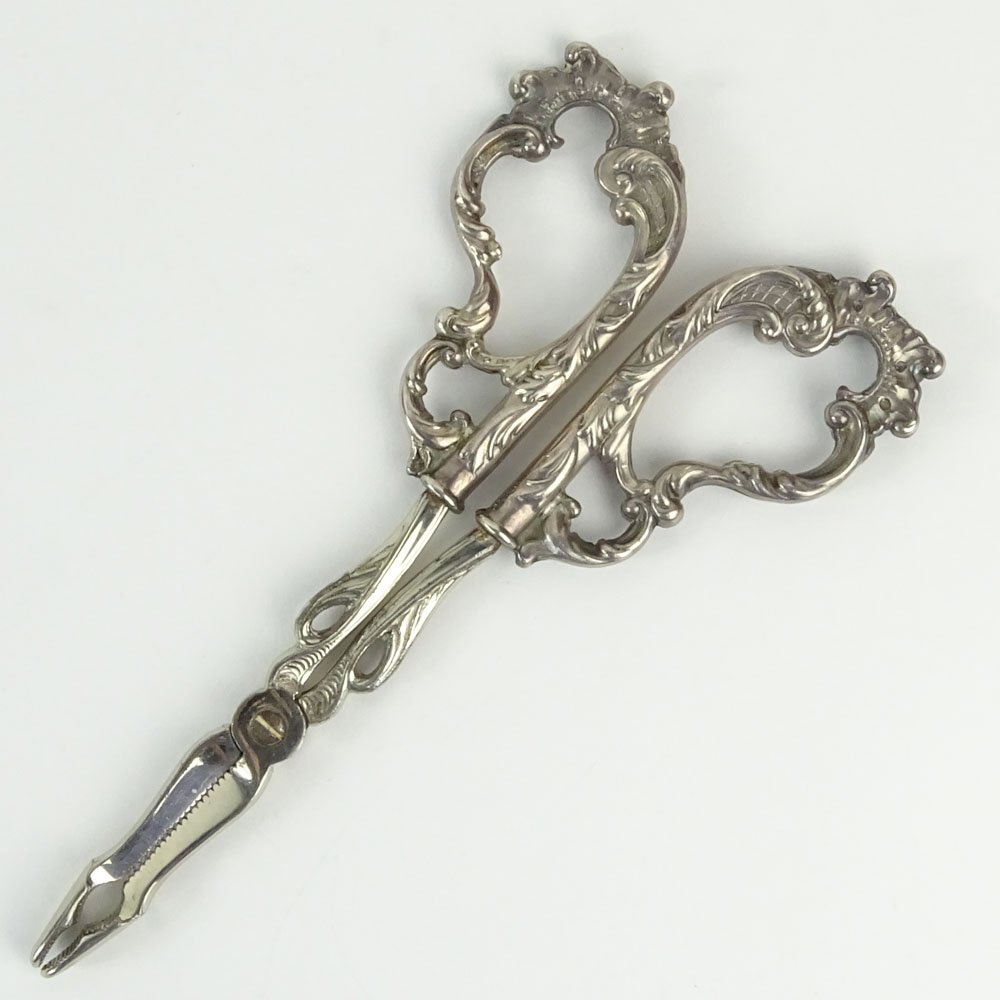 Antique Sterling Silver Grape Shears. Signed. Measures (1 of 3)