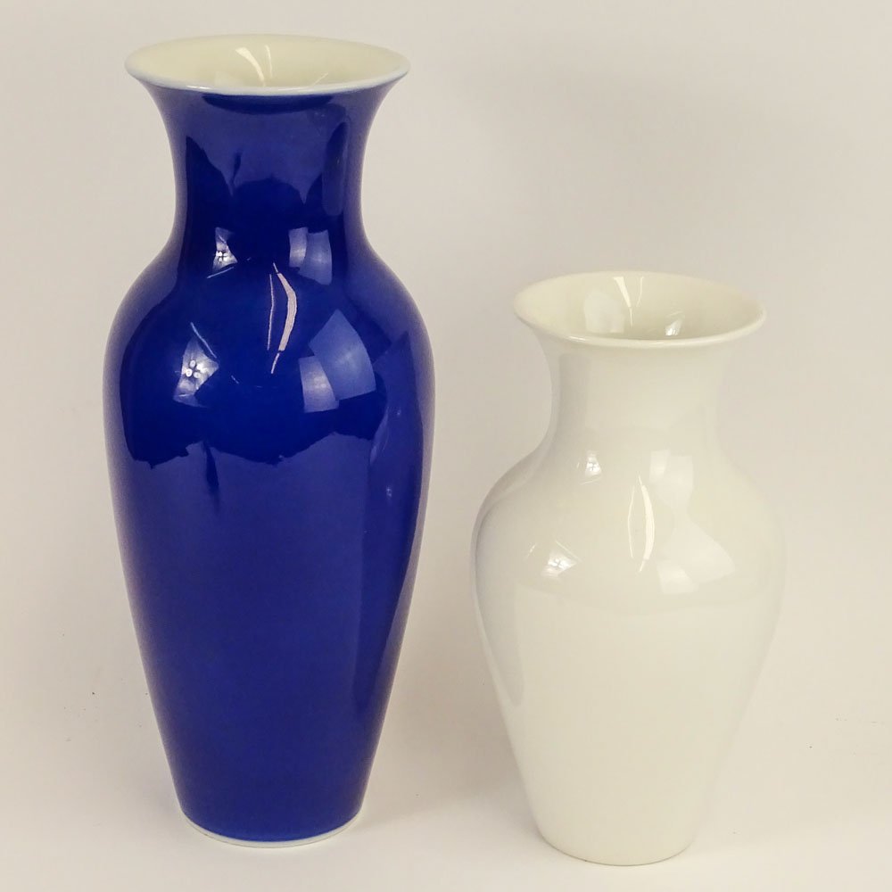 Lot of Two (20) Antique KPM Vases. One blue with white (1 of 6)