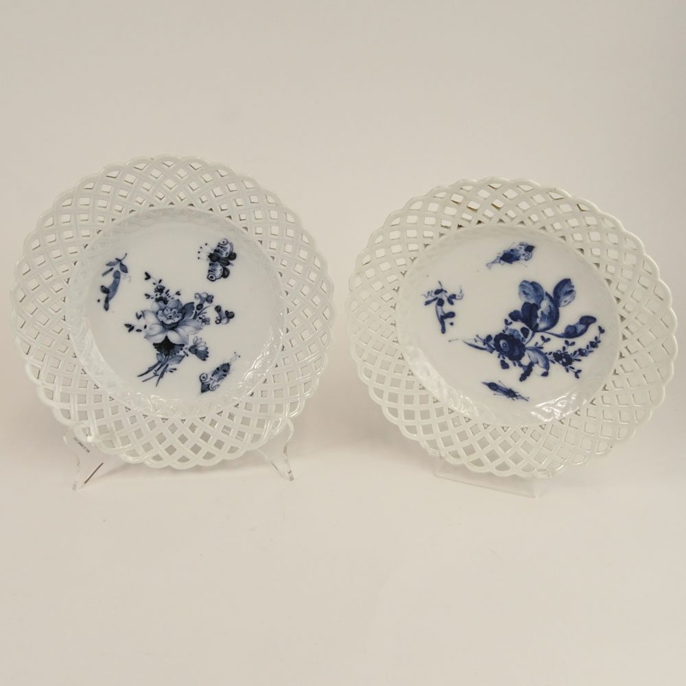 Lot of Two (2) Antique Meissen Reticulated Hand Painted (1 of 4)