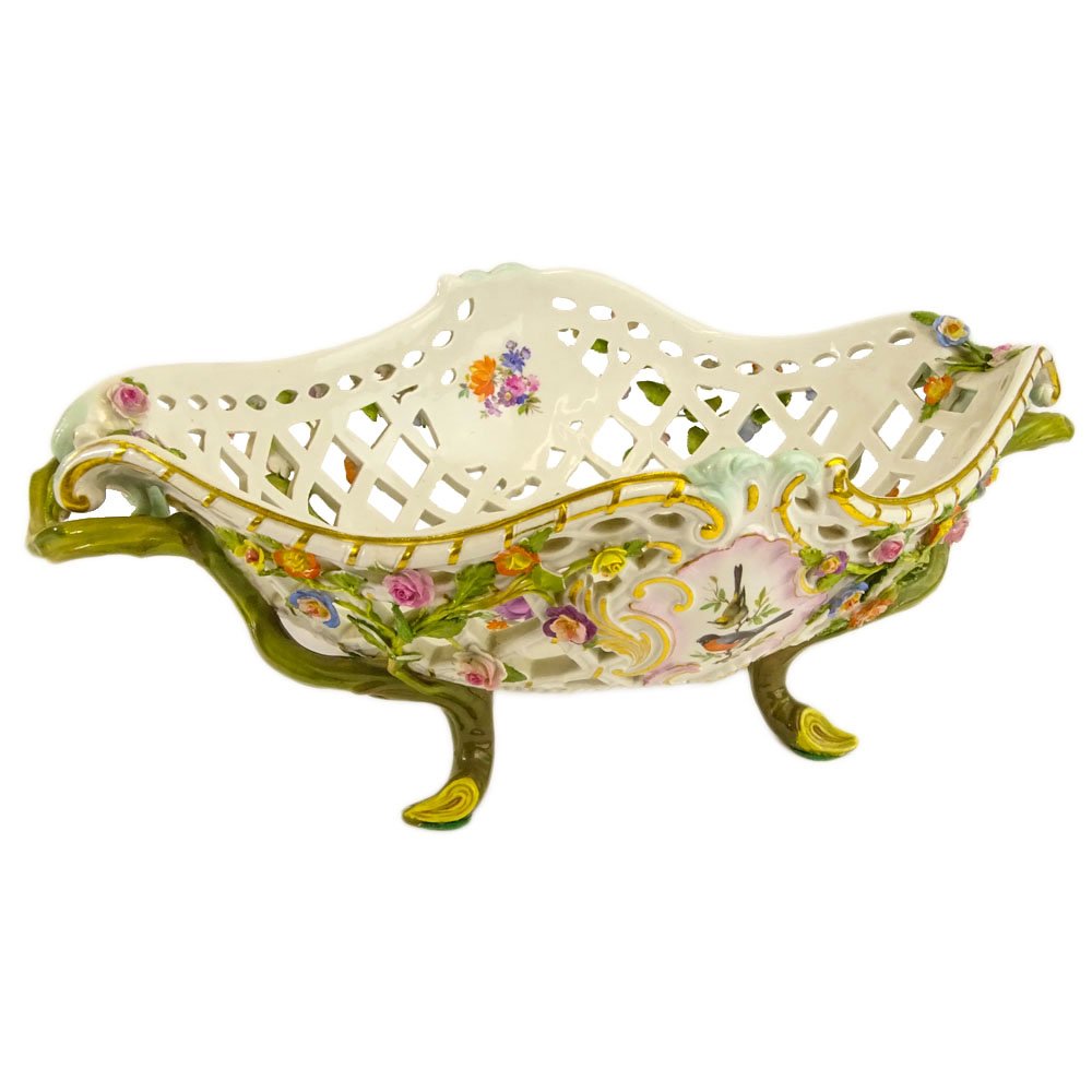 Antique Meissen Reticulated Hand Painted Porcelain (1 of 7)