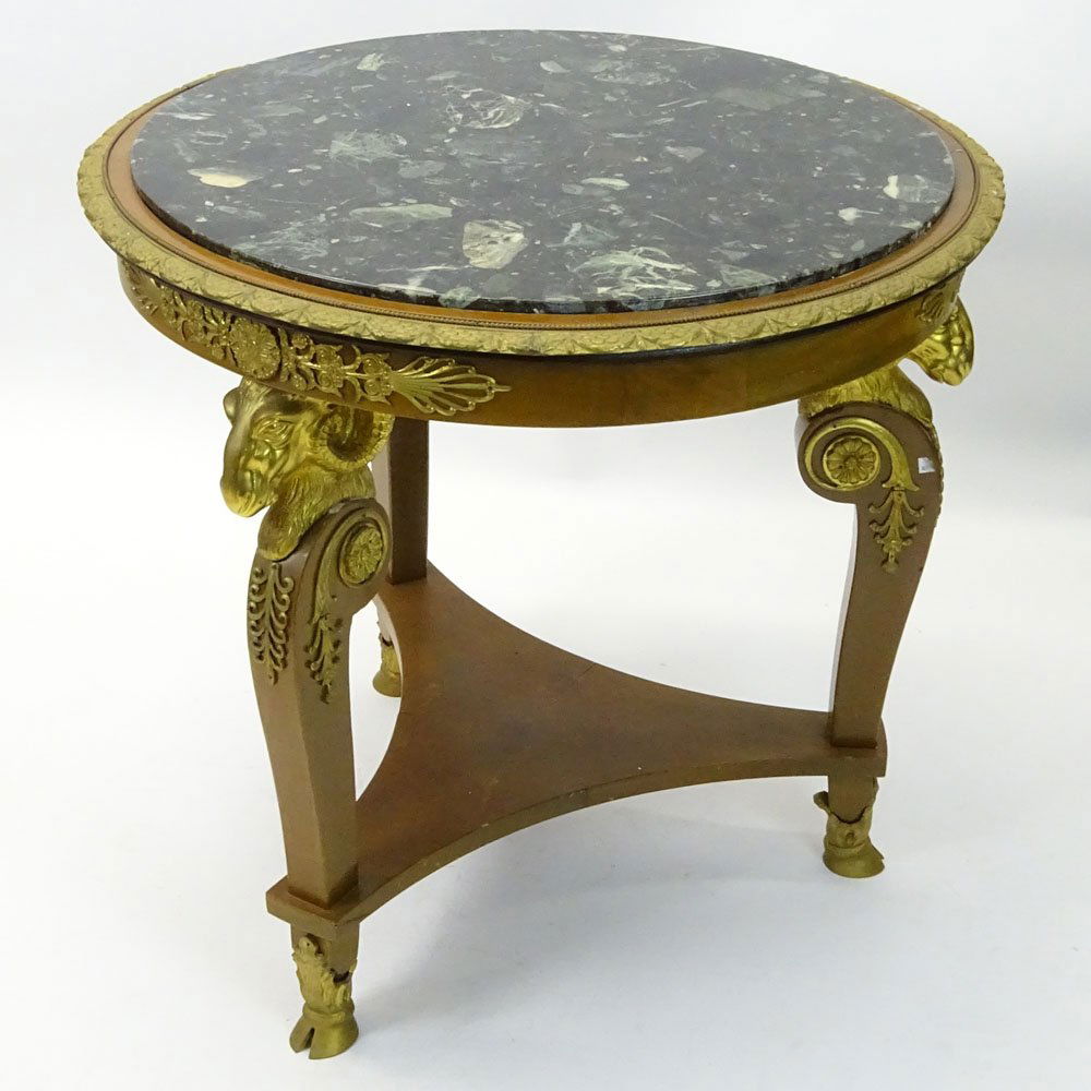 Louis XVl Style Bronze Mounted Marble Top Figural Round (1 of 5)