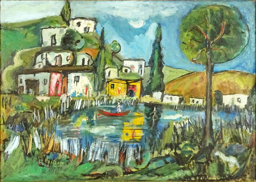 Modern Continental Oil Painting on Canvas. "Village (1 of 4)