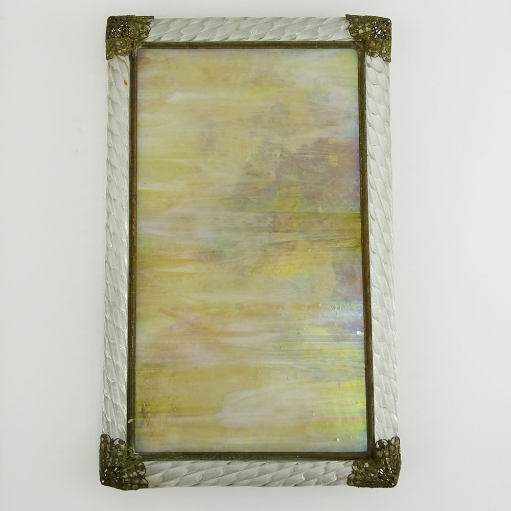 Antique Glass and Brass Perfume Bottle Tray. Iridescent (1 of 4)