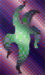 Yvaral Jean-Pierre Vasarely, French (1934-2002).: Yvaral Jean-Pierre Vasarely, French (1934-2002). Lithograph. "Untitled" Signed Lower Right. Numbered 169/250. Some Foxing Otherwise in Good to Very Good Condition. Measures 25-3/4 Inches Tall and 15-3