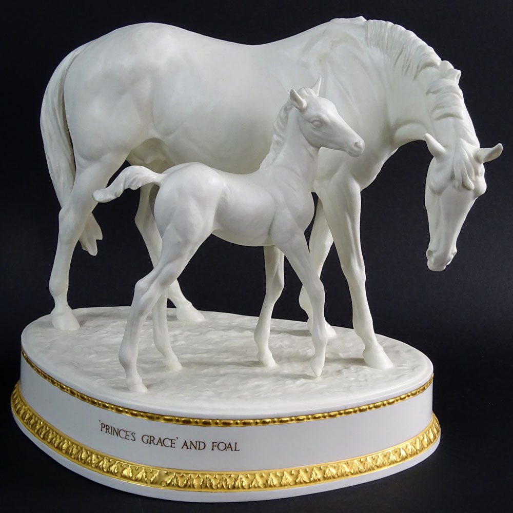 Royal Worcester Bisque Horse Group "Princess Grace and (1 of 8)