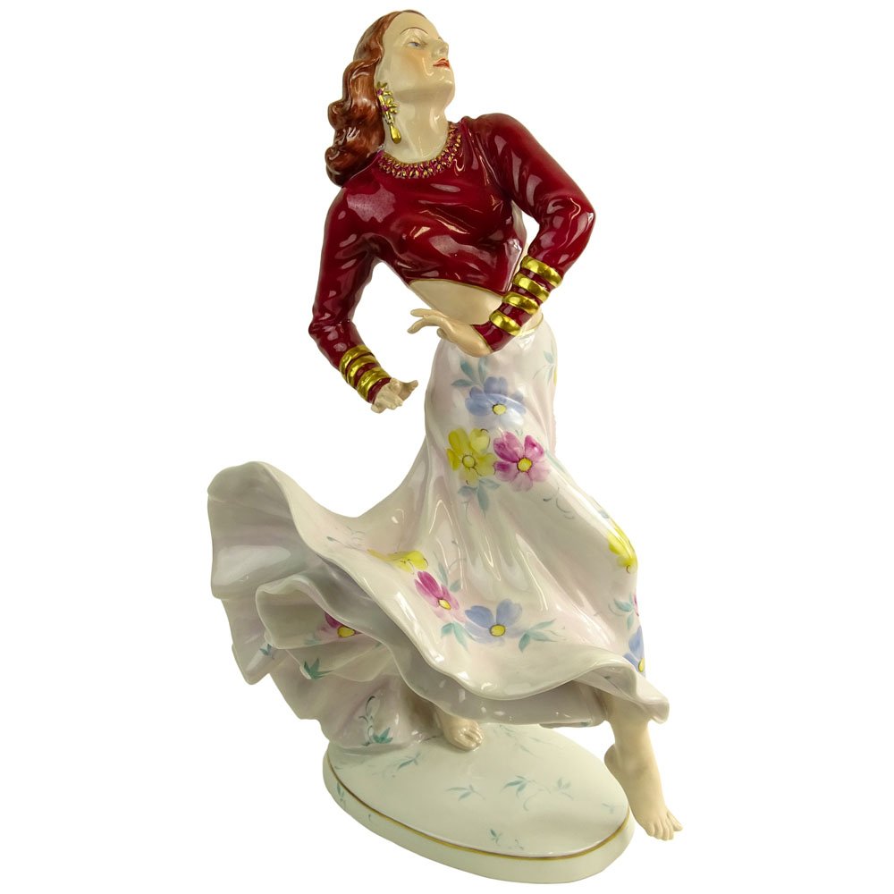 Large Royal Dux Porcelain Figurine "Spanish Dancer" (1 of 9)