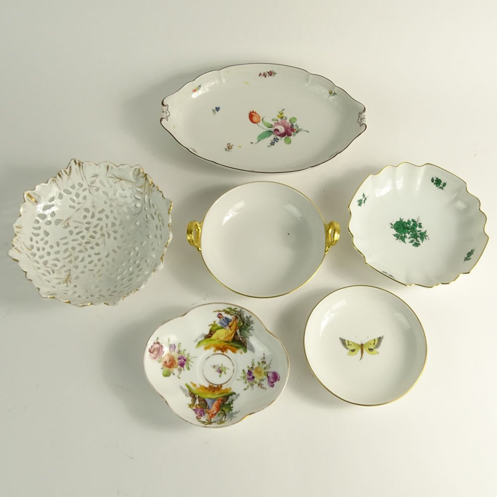 Lot of Six (6) Antique Continental Hand Painted (1 of 4)