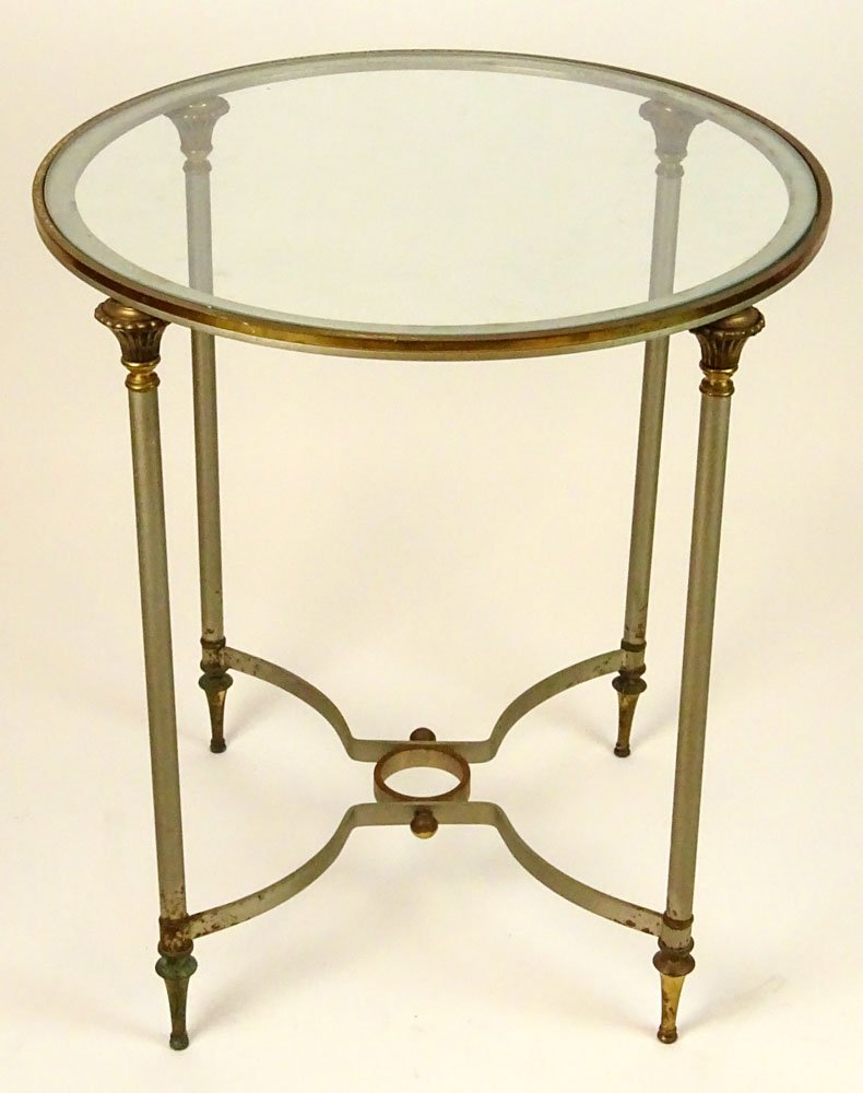 Vintage Stainless Steel and Brass Occasional Table with (1 of 3)