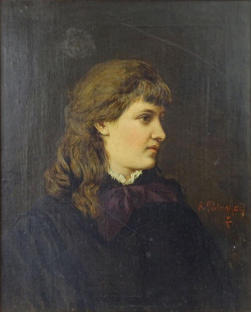 19th C Hungarian oil on canvas "Portrait of a Young (1 of 5)