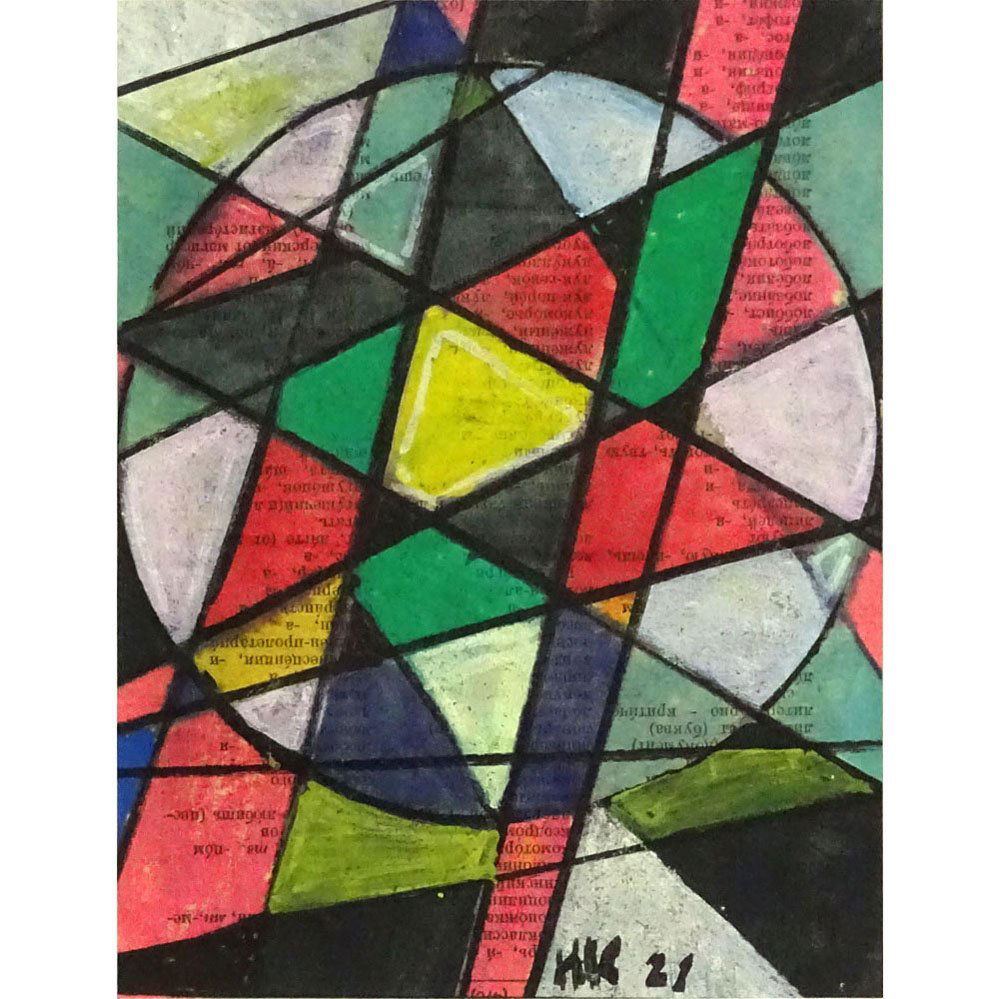 Ivan Kliun, Russian (1870-1942) Watercolor on paper: Ivan Kliun, Russian (1870-1942) Watercolor on paper "Suprematist Design" Initialed in Cyrillic lower right. Good condition. Measures 6-3/4" x 5" (sight), frame 17" x 14-3/8". Shipping $55.00