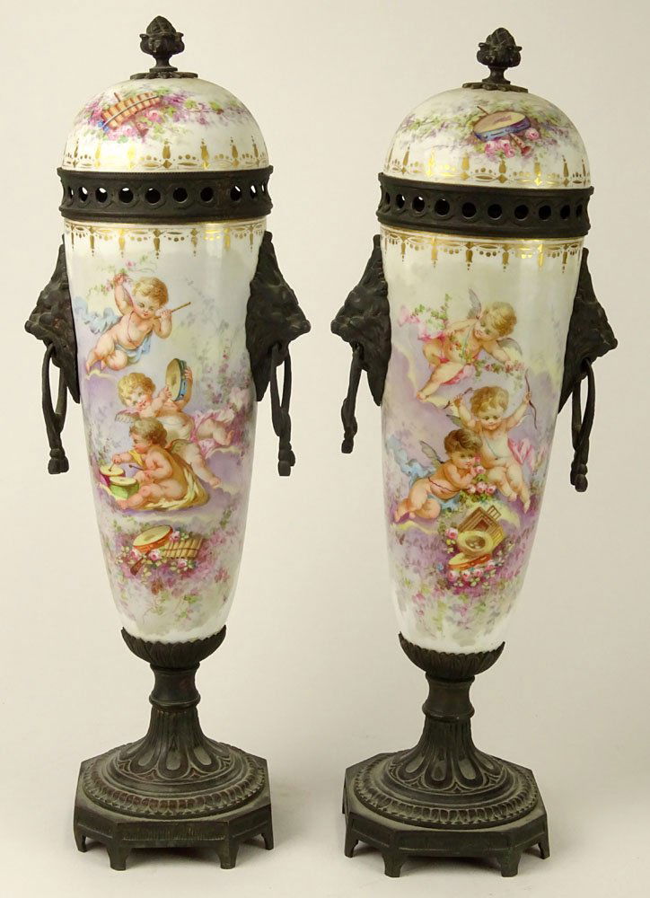 Pair of 19th Century French Sevres Bronze Mounted (1 of 8)