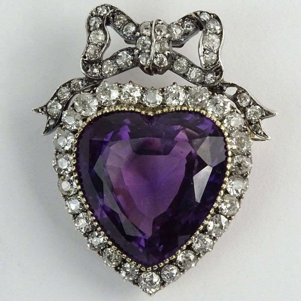 Antique Victorian Heart Shape Amethyst, European and (1 of 2)