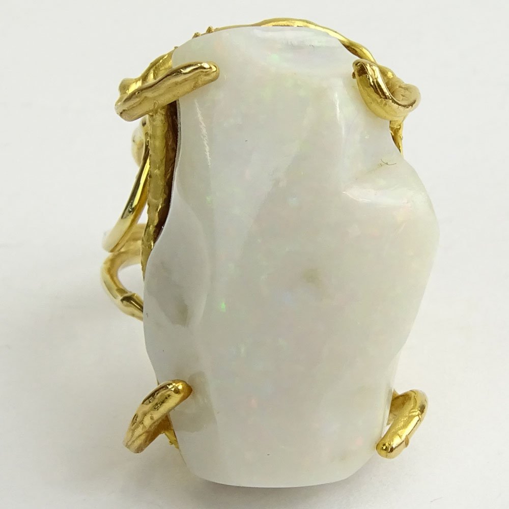 Vintage Boulder Opal and 14 Karat Yellow Gold Ring. (1 of 4)