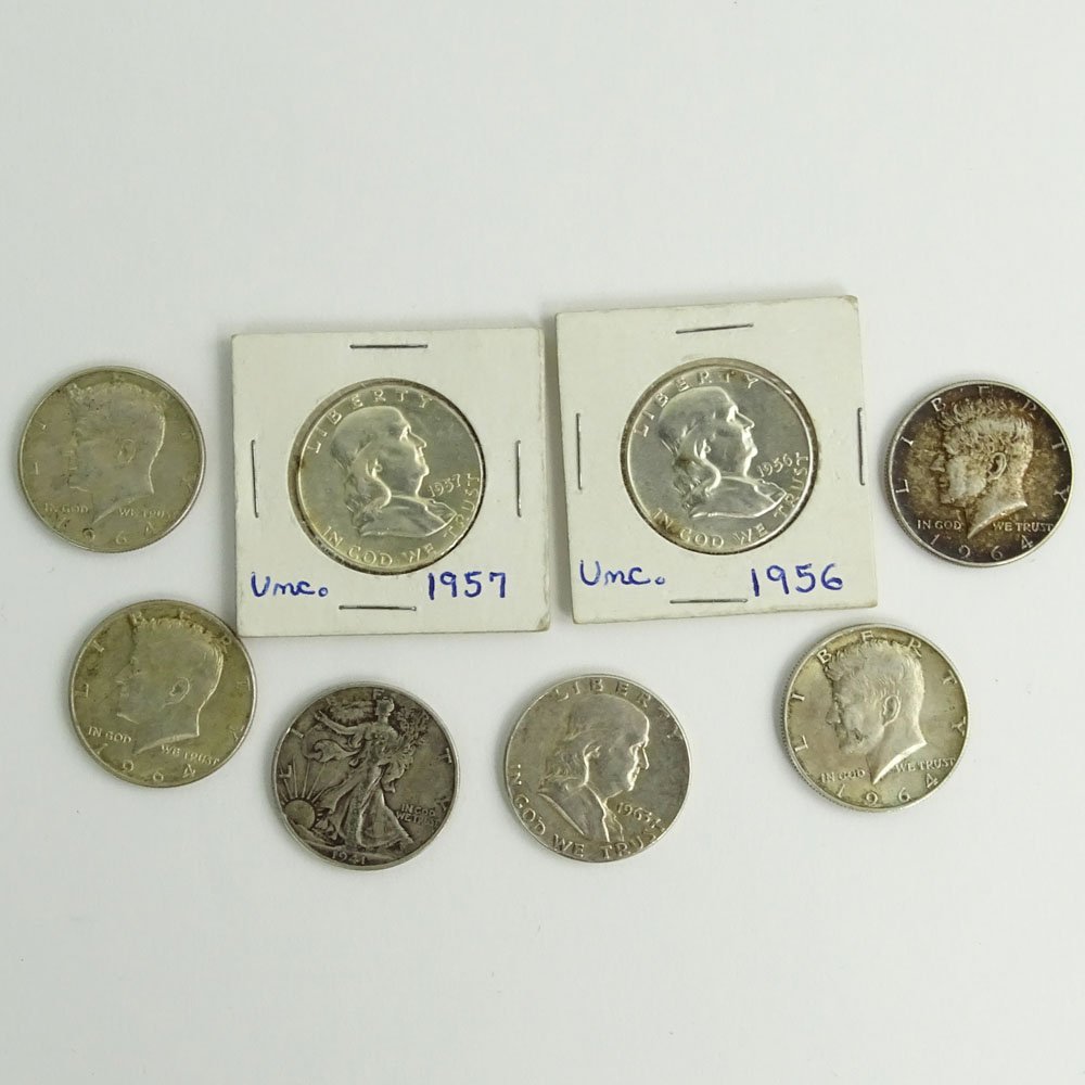 Lot of Eight (8) Half Dollar Coins includes: four 1964 (1 of 4)
