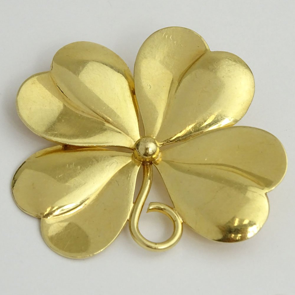 Vintage 14 Karat Yellow Gold Leaf Brooch. Stamped 14K. (1 of 3)