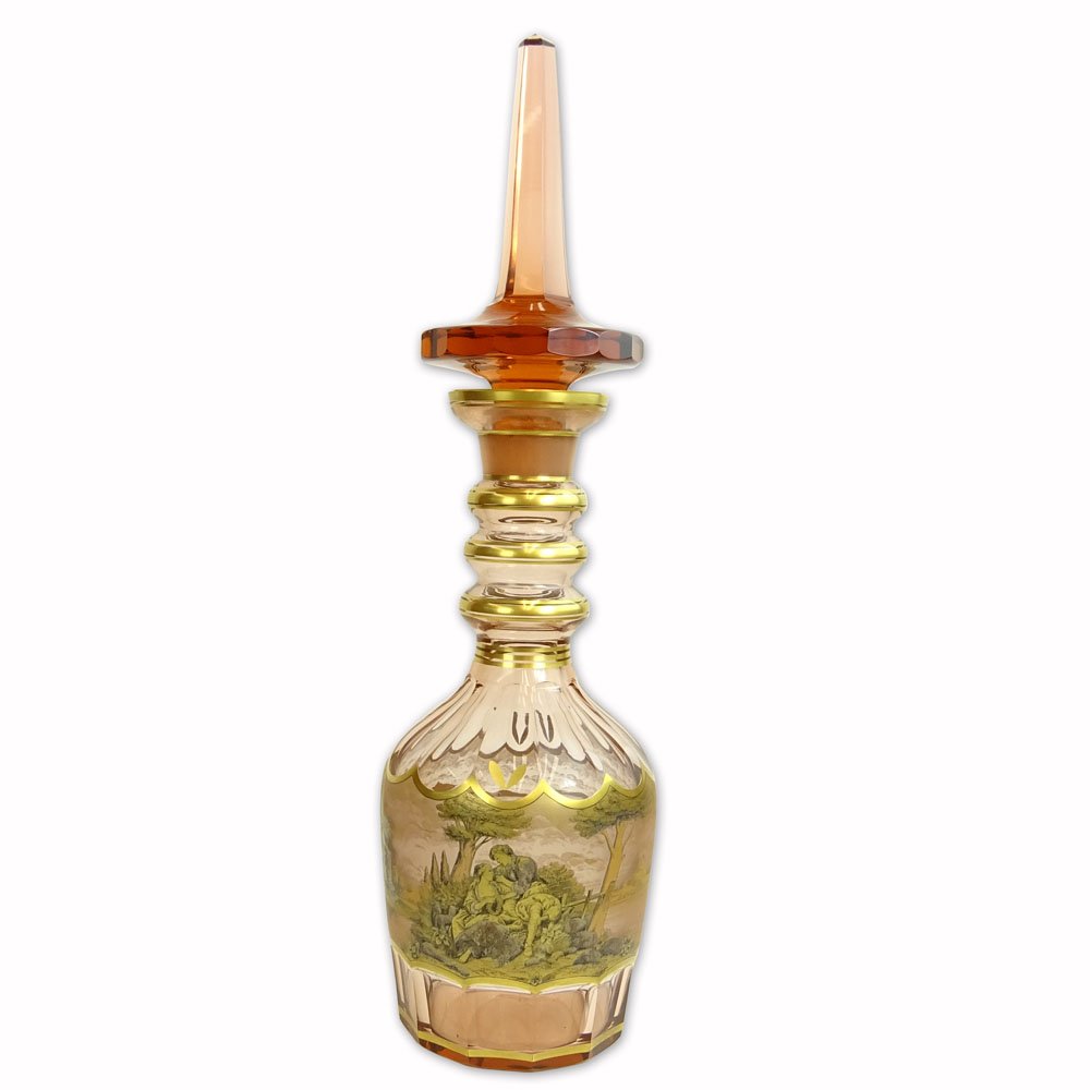 Impressive J.M. Pohl Bohemian Glass Decanter. Mouth (1 of 4)
