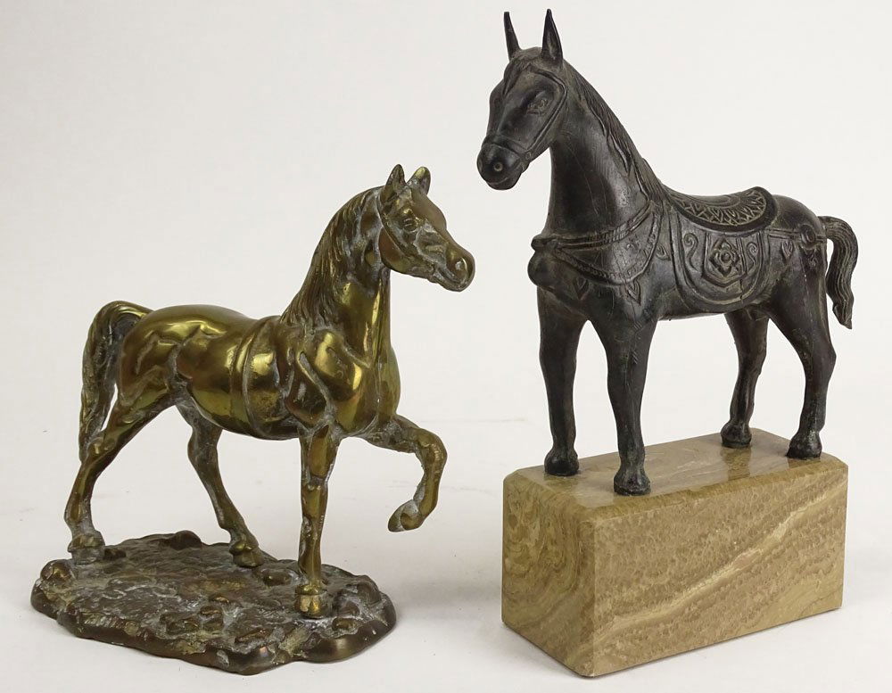 Lot of Two (2) Decorative Horse Figurines. A Tang Style (1 of 6)