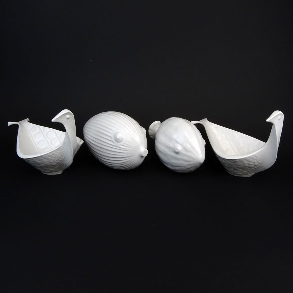 Lot of Four (4) Jonathan Adler White Pottery Decorative (1 of 8)