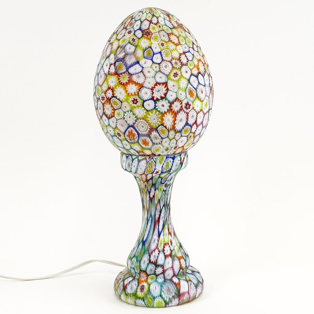 Large Mid-Century Murano Milllefiori Glass Egg Shaped (1 of 3)