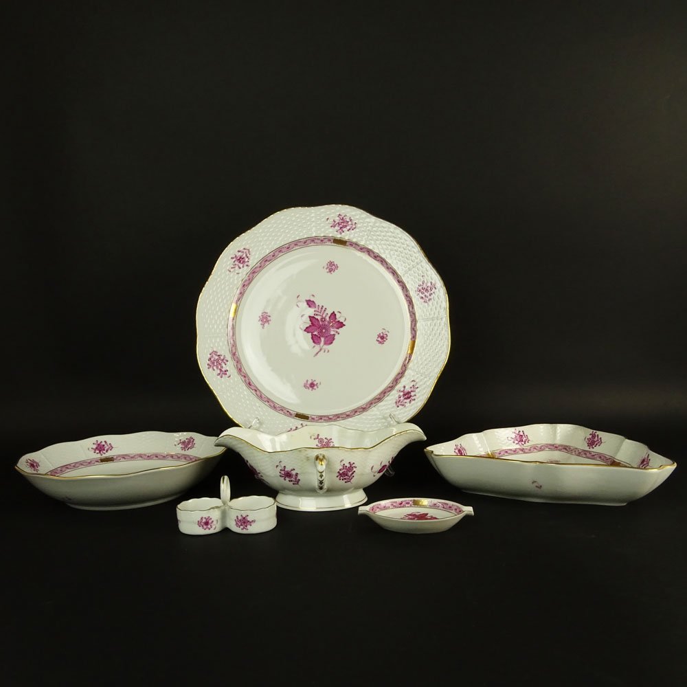 Lot of Six (6) Herend Chinese Bouquet Raspberry Serving (1 of 4)