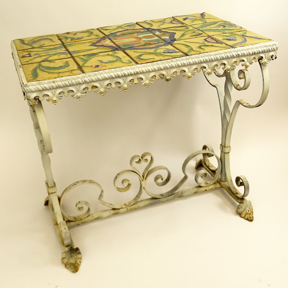 Harvey Yellin Wrought Iron Table Inlaid With Pottery (1 of 4)
