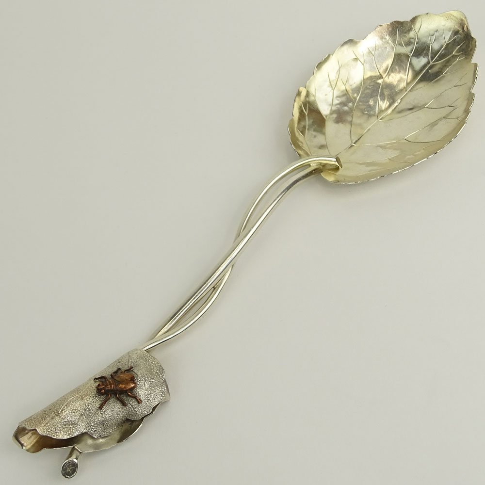 Antique George Shiebler & Co Sterling Leaf Spoon with (1 of 5)