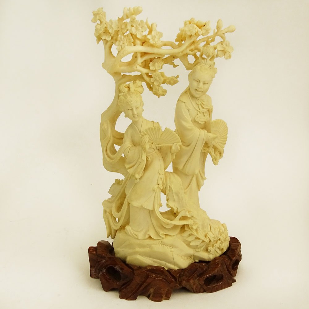 Mid 20th Century Chinese Carved Ivory Group, Maidens (1 of 5)