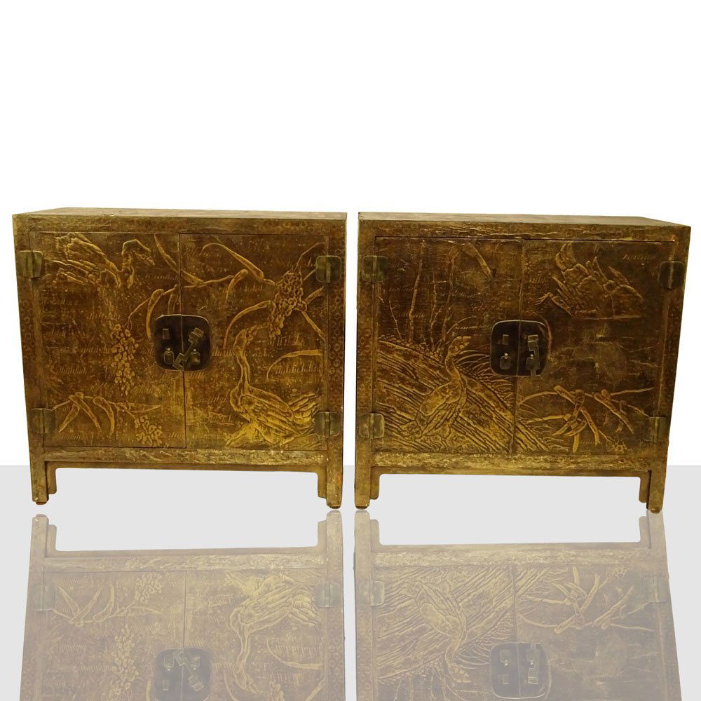 Pair of Mid Century Modern Japanese Style Lacquered (1 of 5)
