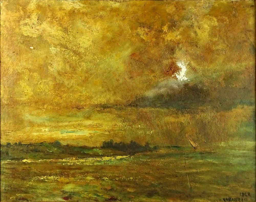 19th Century Oil on Panel "Continental Landscape" (1 of 4)