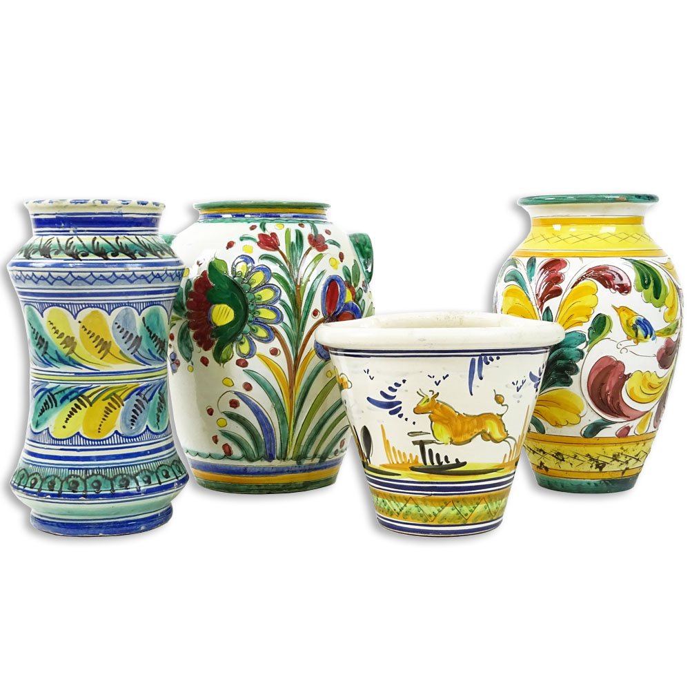 Lot of Four (4) Large Vintage Majolica Urns and (1 of 7)