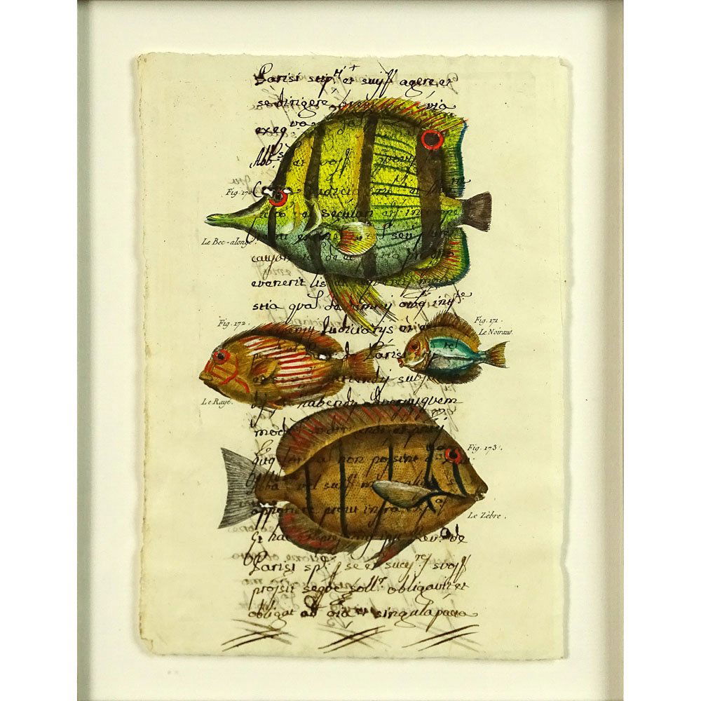 18th Century Manuscript Hand Decorated with Later (1 of 4)