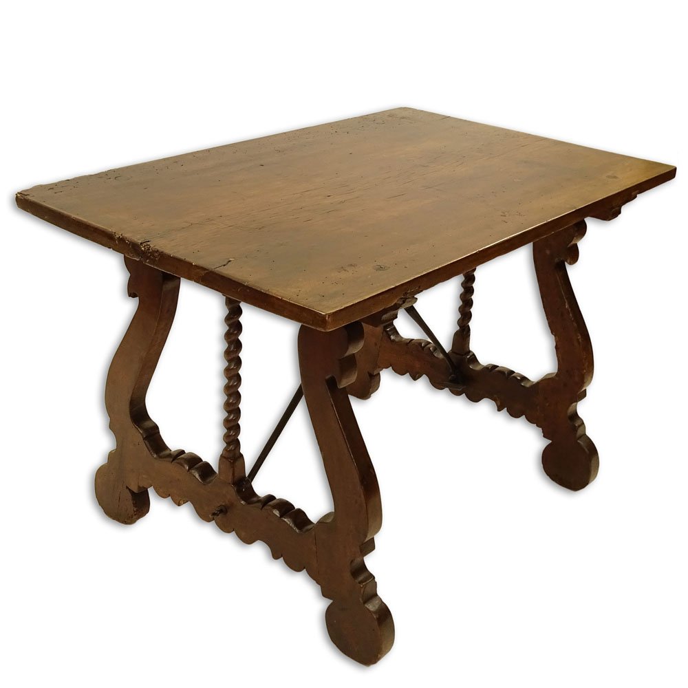 19th Century Italian Walnut Trestle Table. Comprised of (1 of 3)