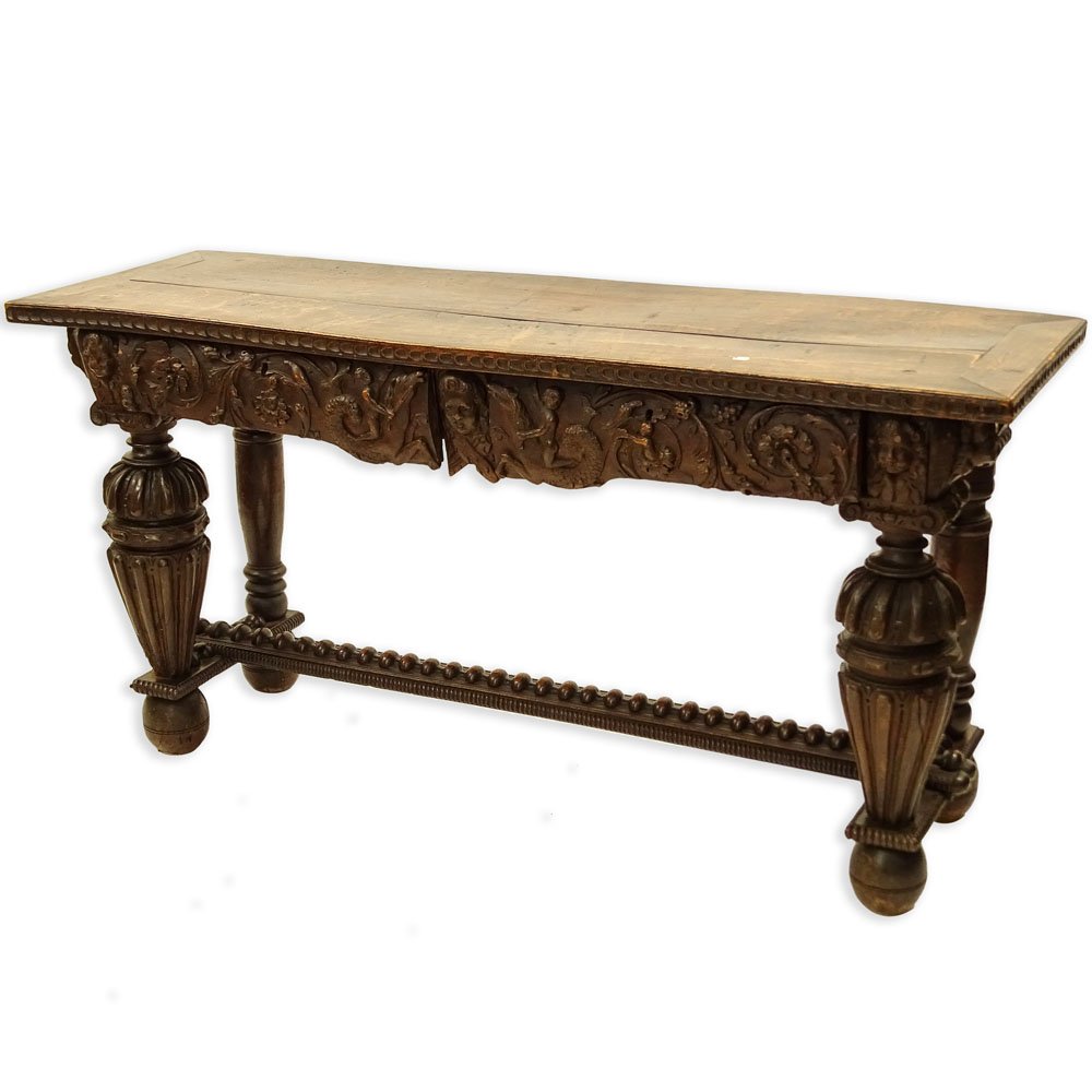 18th Century Italian Renaissance Carved Walnut Console (1 of 5)