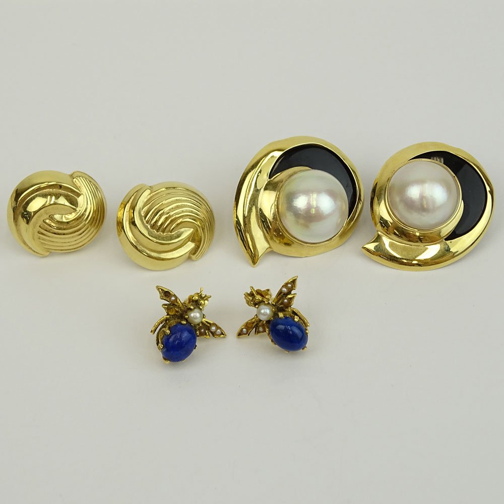 Three (3) Pair of Vintage 14 Karat Yellow Gold (1 of 6)