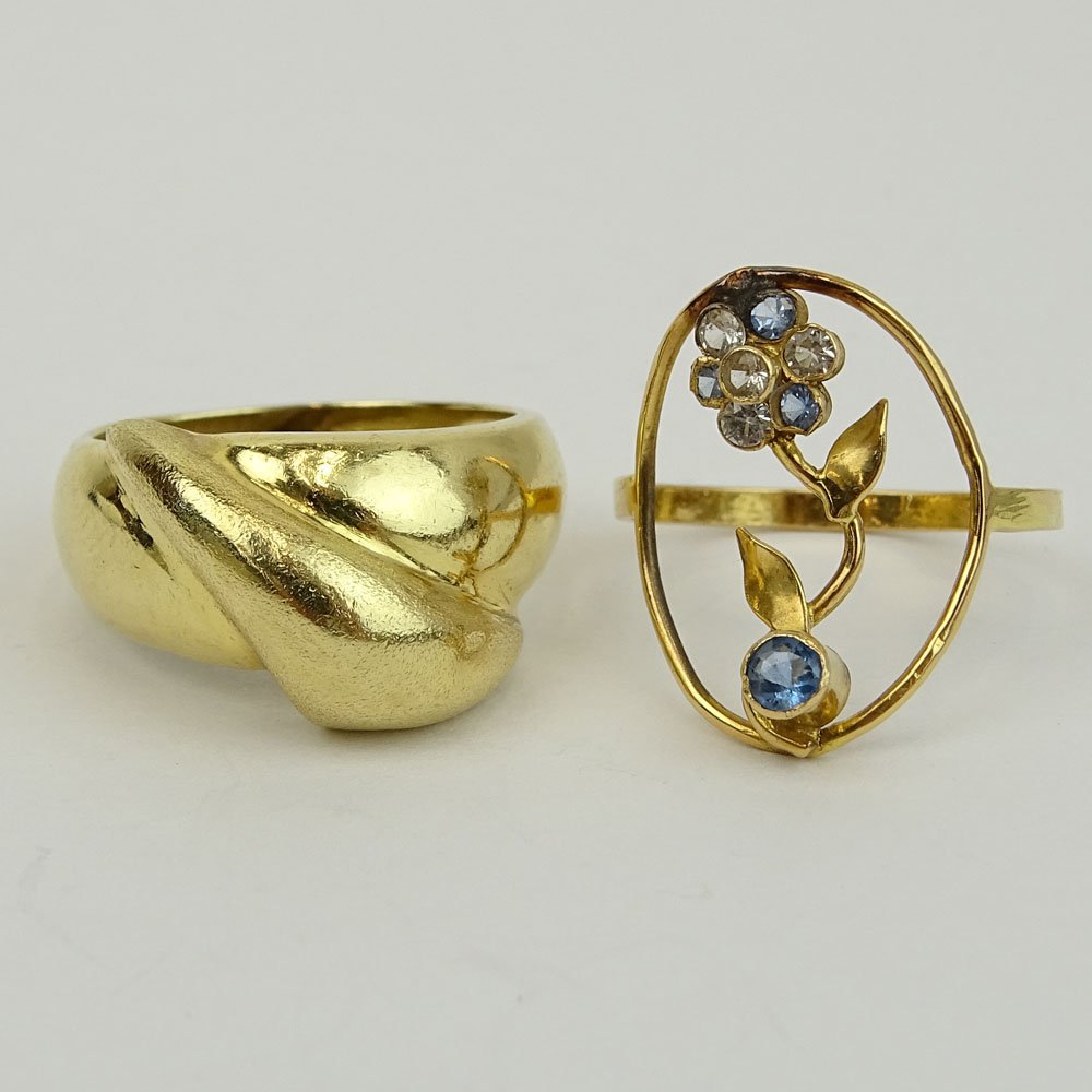 Two (2) Vintage 14 Karat Yellow Gold Rings, one set (1 of 5)