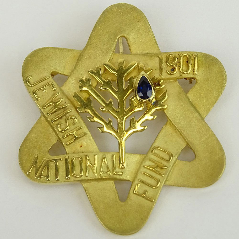 Vintage 14 Karat Yellow Gold Jewish National Fund Star (1 of 3)