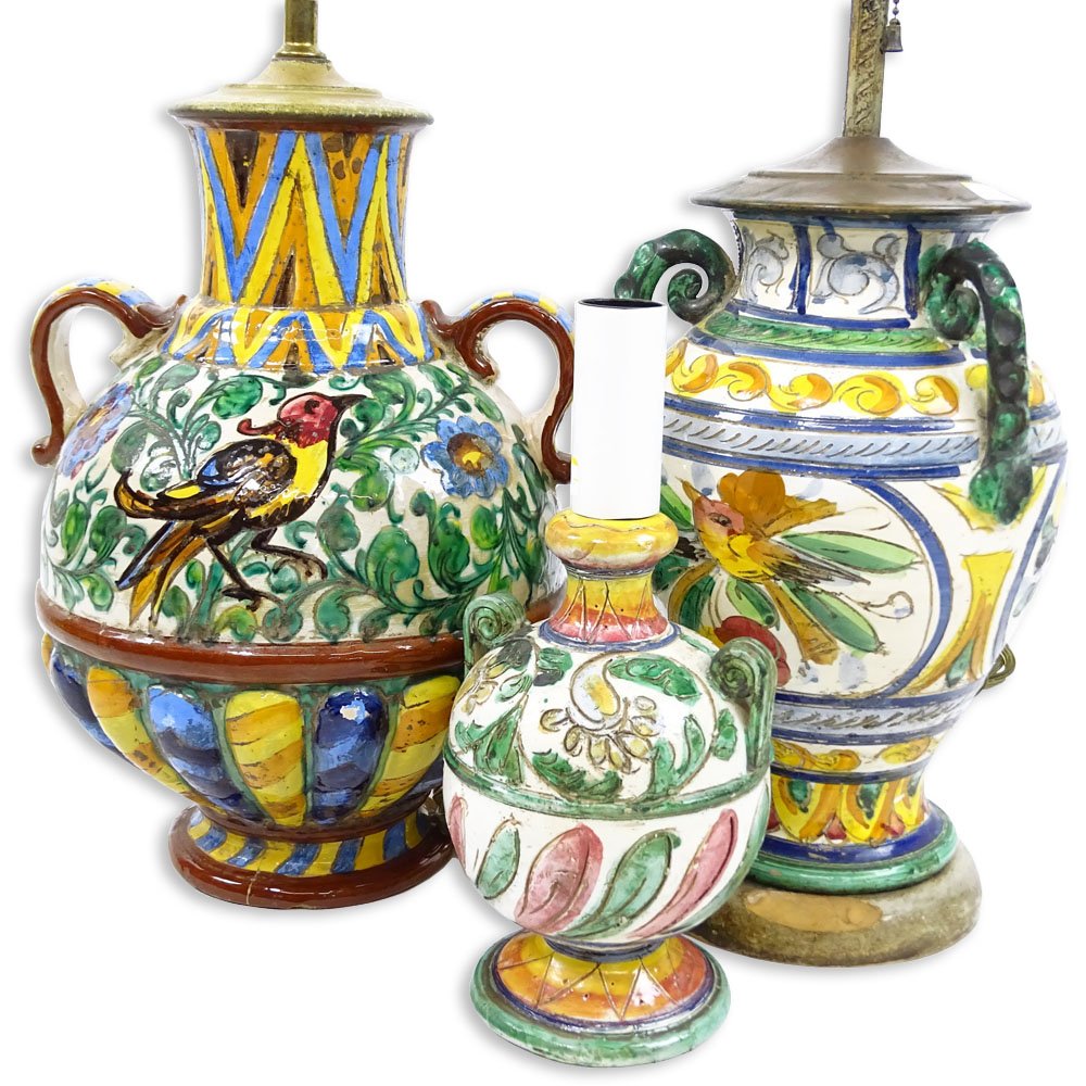 Lot of Three (3) Vintage Italian Majolica Pottery (1 of 4)