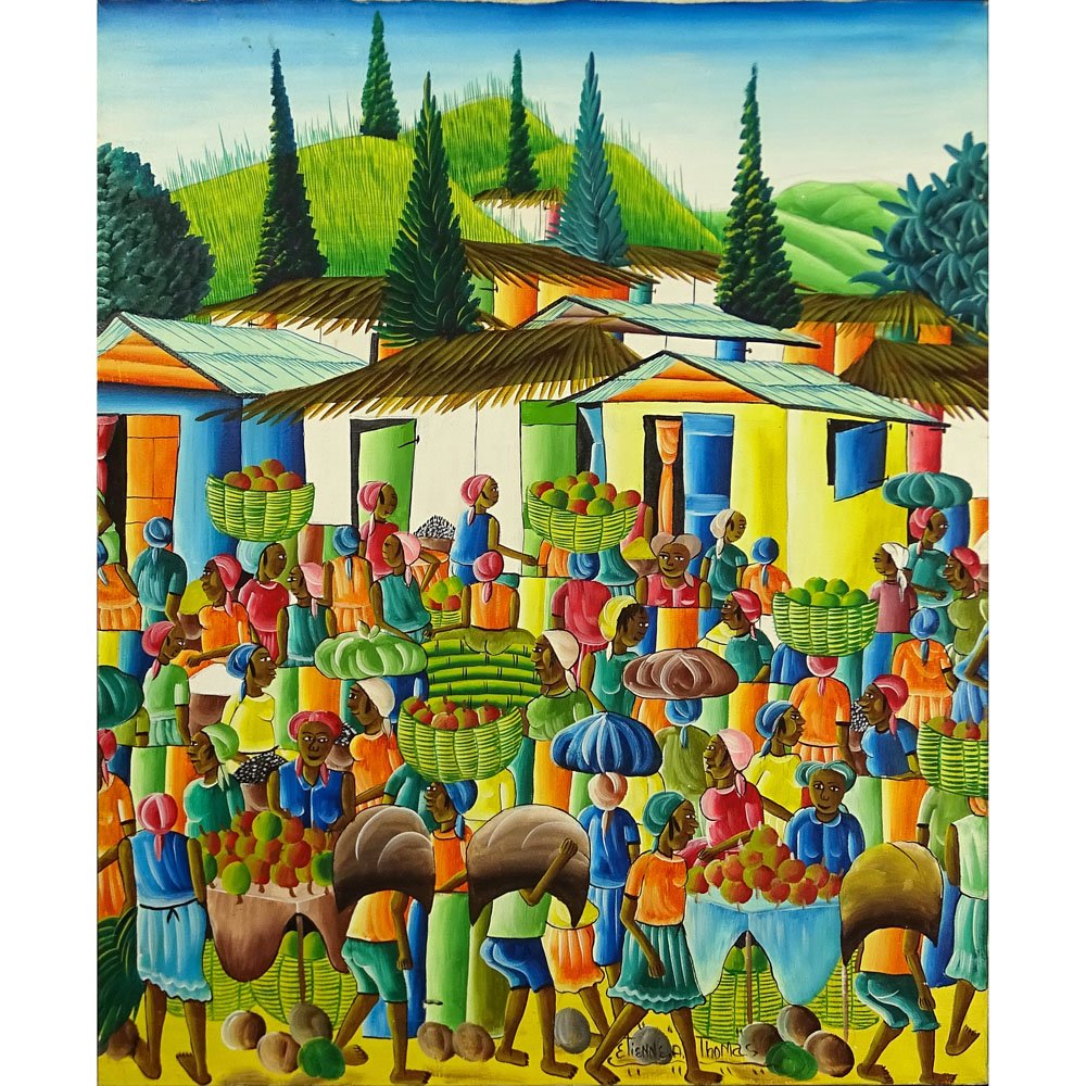 Etienne A. Thomas, Haitian (20th C) Oil on canvas (1 of 4)