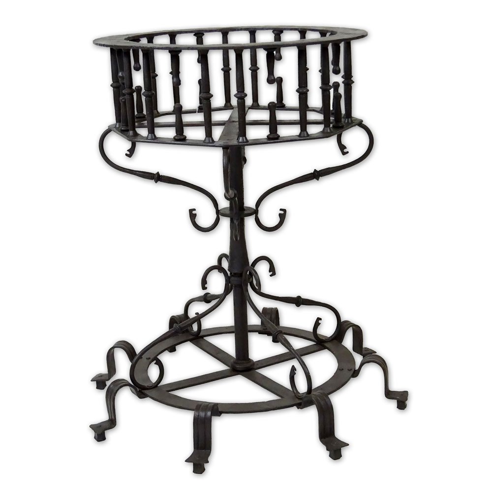 Large Possibly 1920's Wrought Iron Standing Jardinière. (1 of 3)
