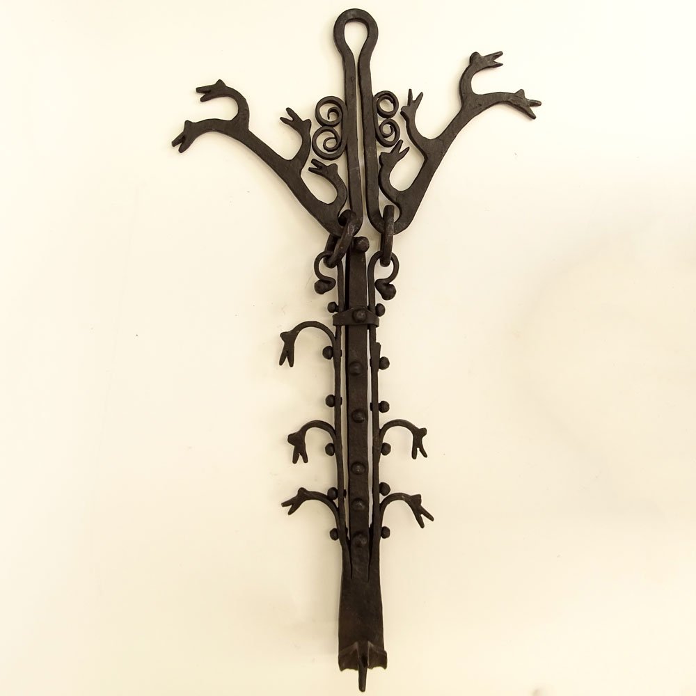 Antique Renaissance Style Wrought Iron Wall Hook. (1 of 3)