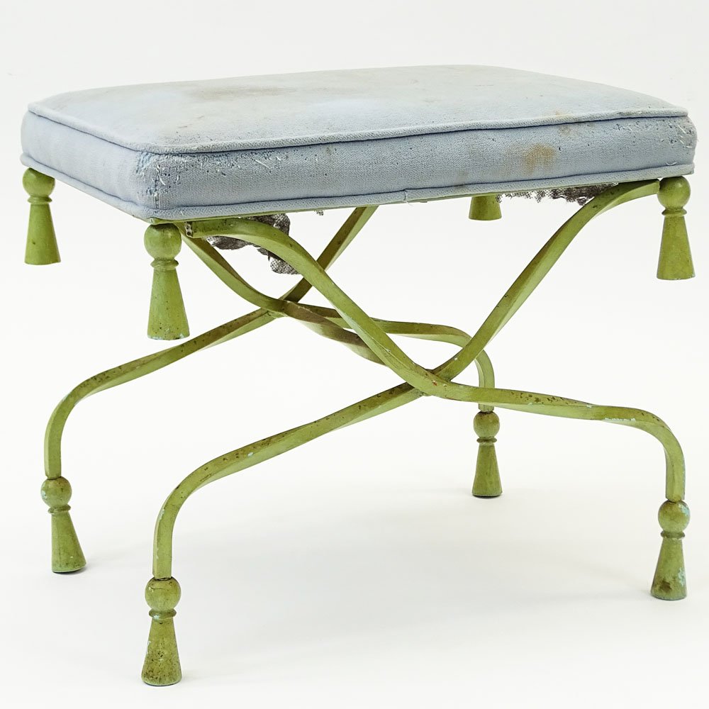 20th Century Painted Wrought Iron Vanity Bench with (1 of 4)
