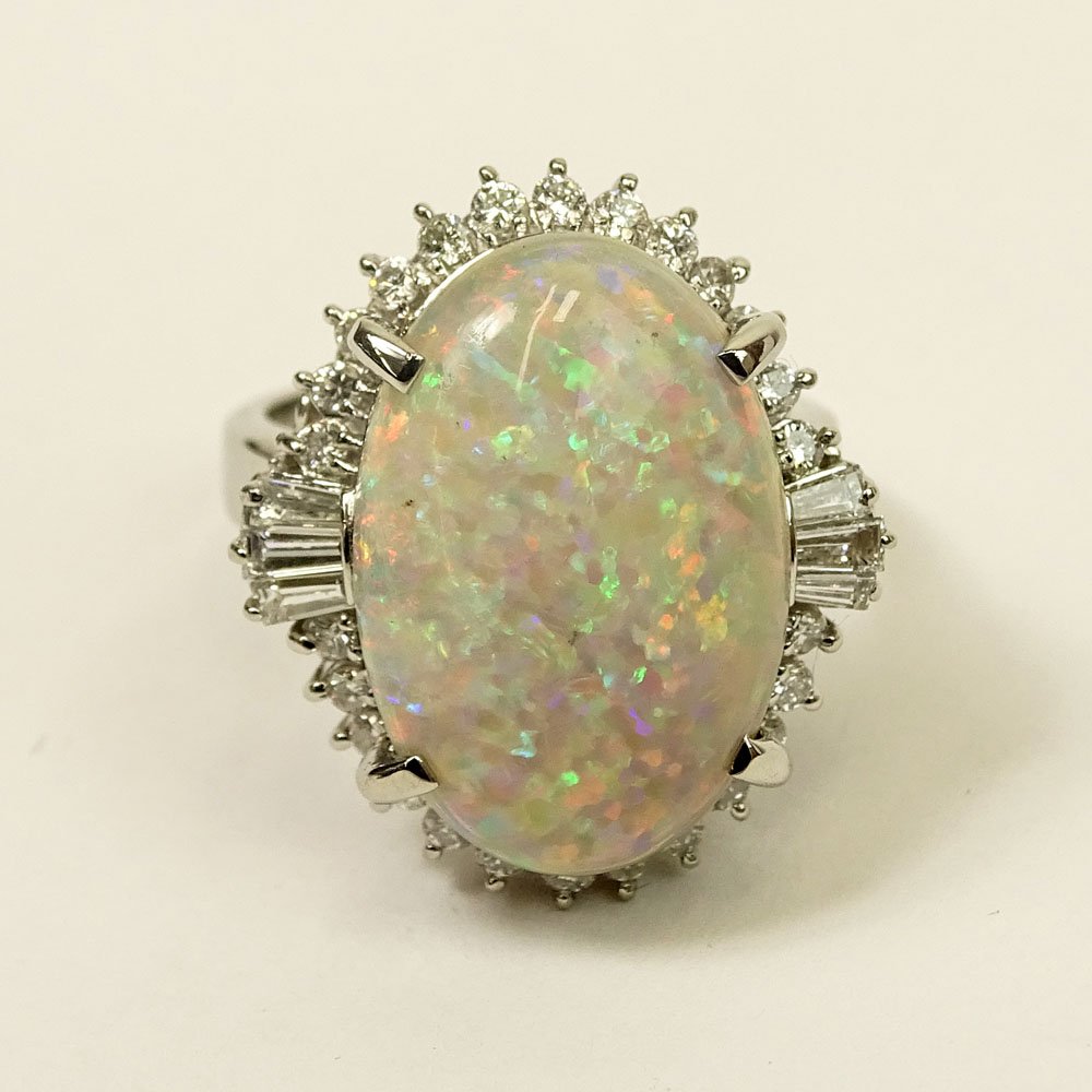 Lady's Approx. 8.31 Carat Oval Cut White Opal, .86 (1 of 8)