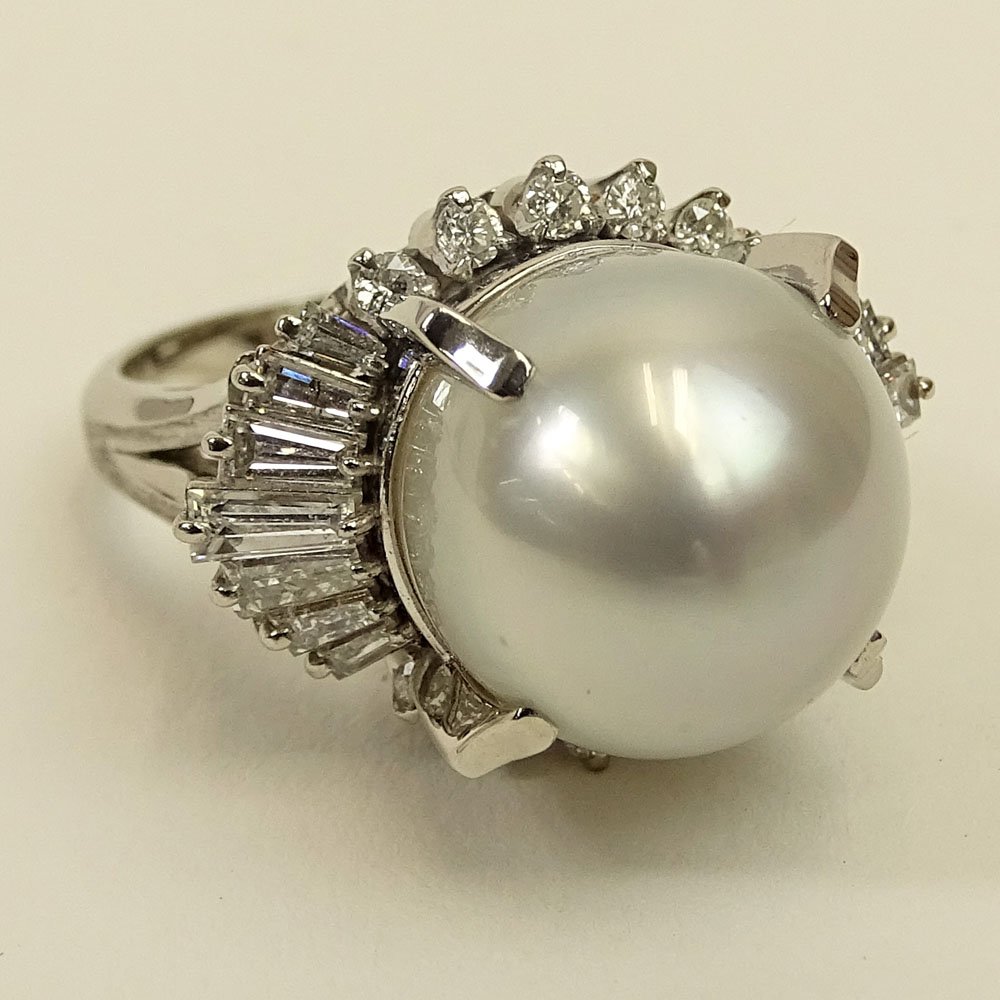 Lady's South Sea Pearl, Approx. 1.25 Carat Diamond and (1 of 7)