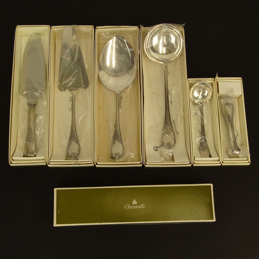 Lot of Six (6) Christofle "Marly" Silver Plate Serving (1 of 2)