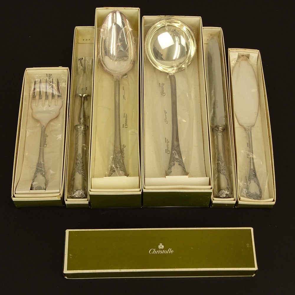 Lot of Six (6) Christofle "Marly" Silver Plate Serving (1 of 1)