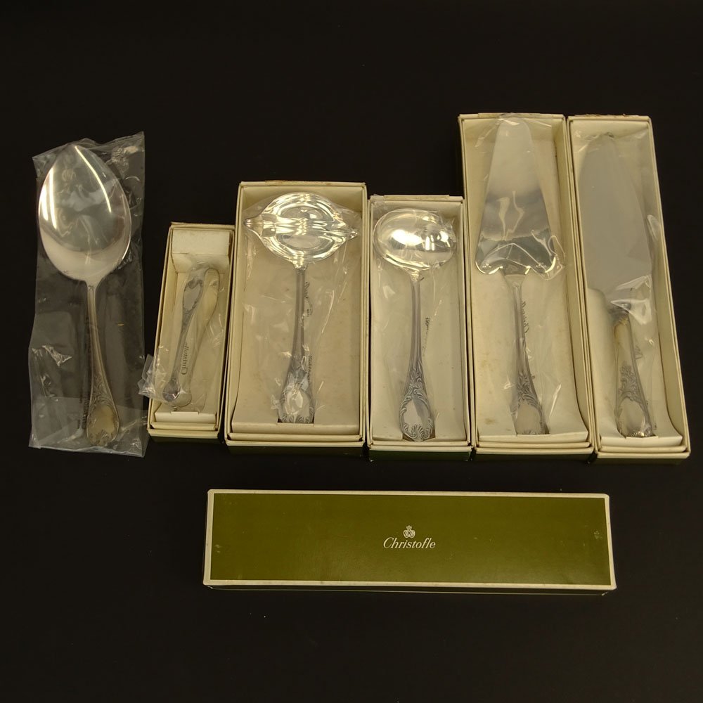Lot of Six (6) Christofle "Marly" Silver Plate Serving (1 of 2)