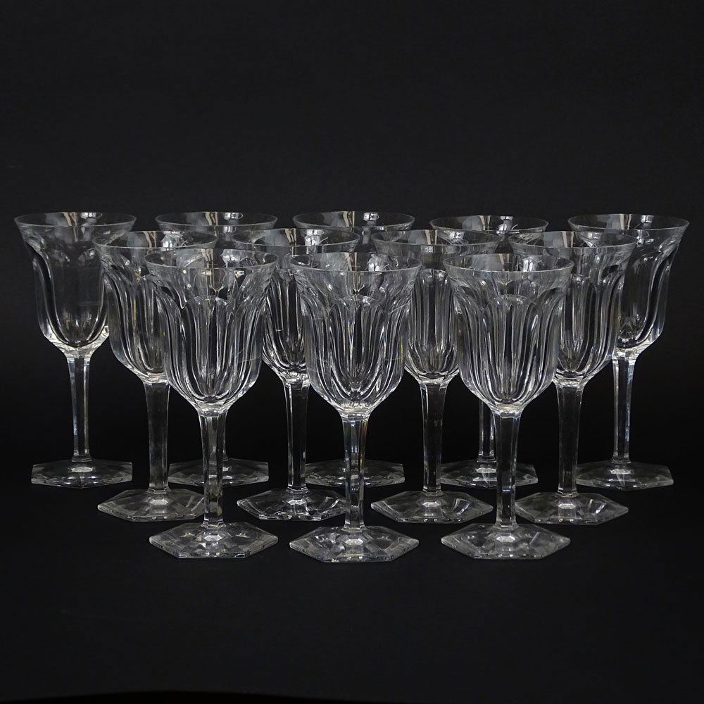 Twelve (12) Baccarat Malmaison Crystal Claret Glasses. (1 of 5)